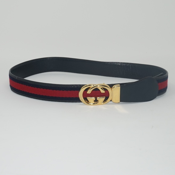 navy and red gucci belt